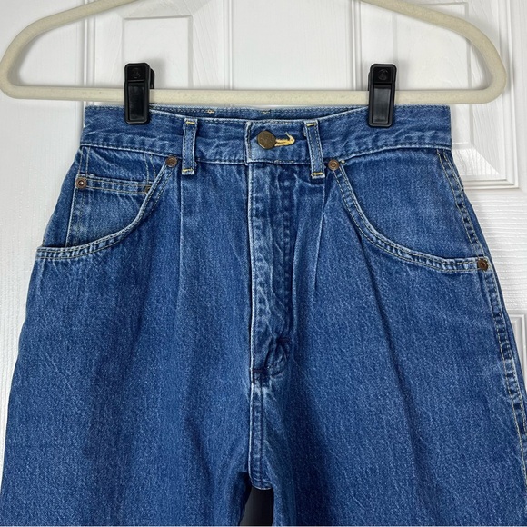 Vintage 80’s Lee USA Tapered Baggy Leg Pleated High Waisted Mom Jeans Sz 9P - Picture 3 of 9